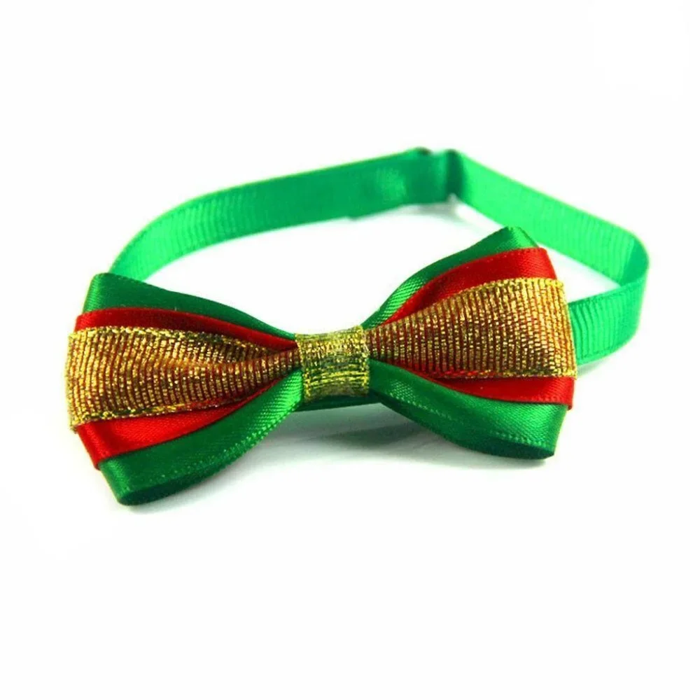 Christmas Dog Bell Bow Ties Cat Collar Pet Necktie Bowtie Ribbon Leash H…